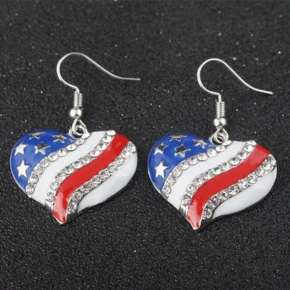 United States of America Star Earrings, Fourth,‎ 4th of July, American Flag, USA